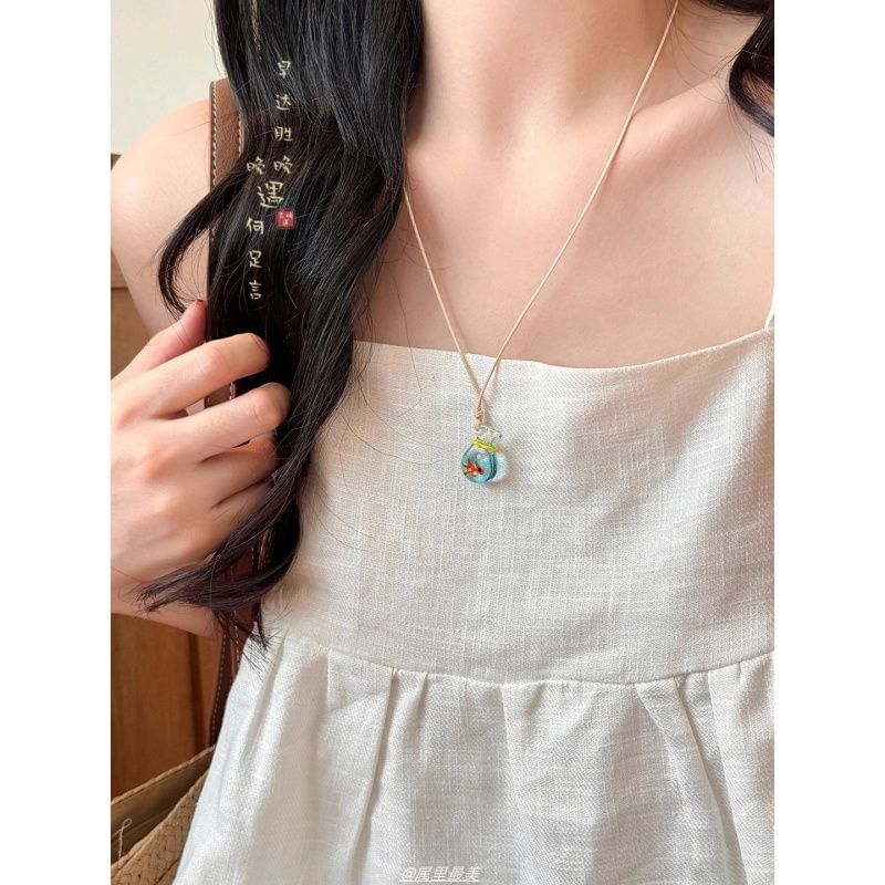Necklace Pendant Goldfish Beaded