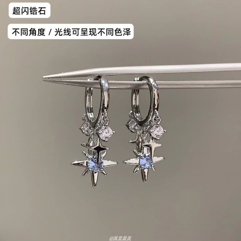 Rhinestone Huggie Drop Star Earring