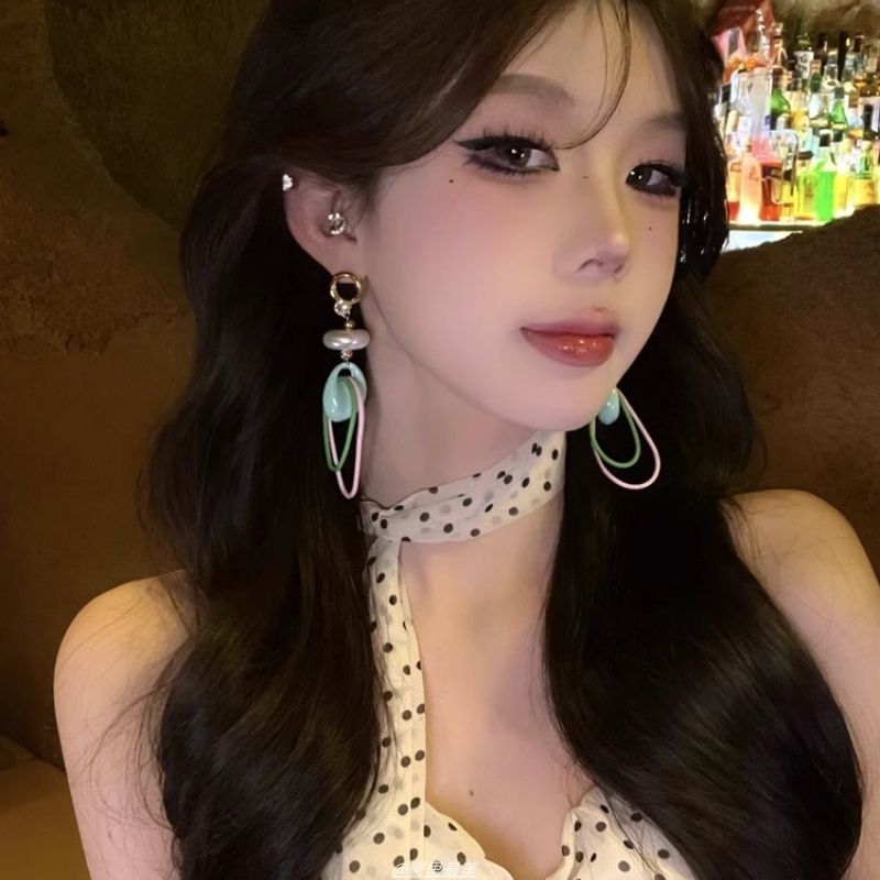 Earring Pearl Faux Rhinestone Drop