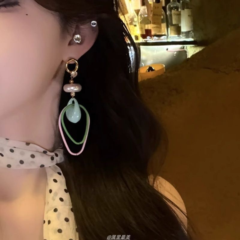 Earring Pearl Faux Rhinestone Drop