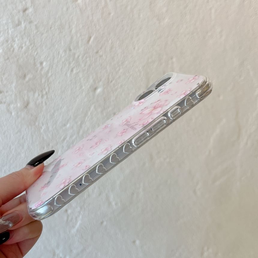 Floral Phone Case / 3D Flower Adhesive Decoration / Strap / Set