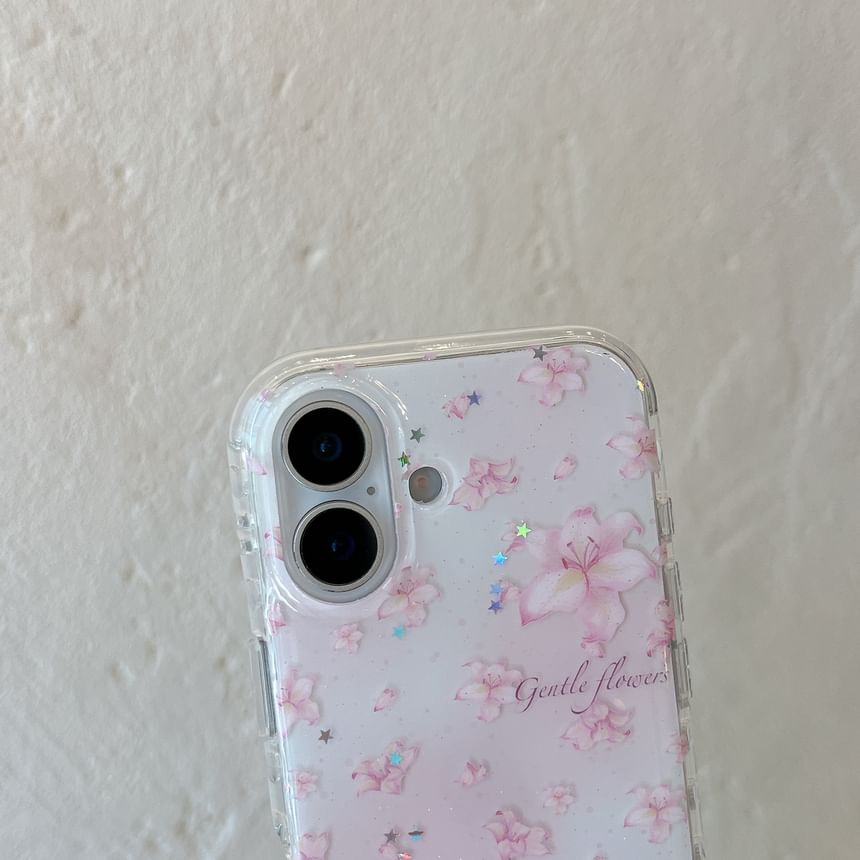 Floral Phone Case / 3D Flower Adhesive Decoration / Strap / Set