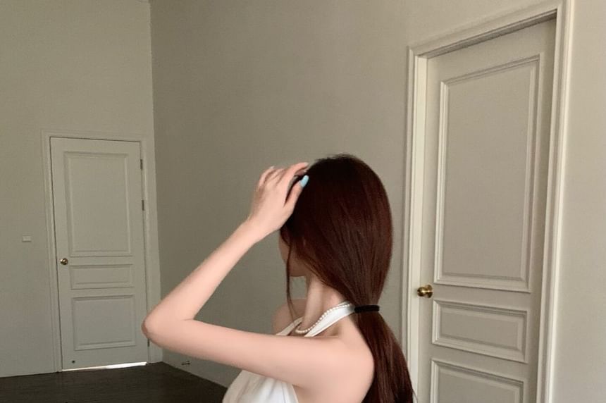 Halter Sleeveless Mini Dress Ruched