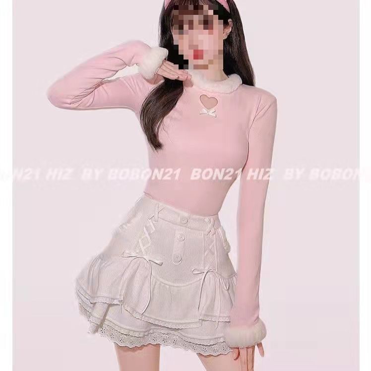 Mini Knit Trim Lace High Tiered Skirt Waist