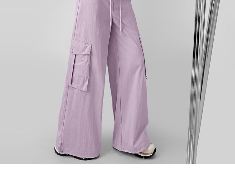 Low Waist Plain Wide Leg Cargo Pants (Various Designs)
