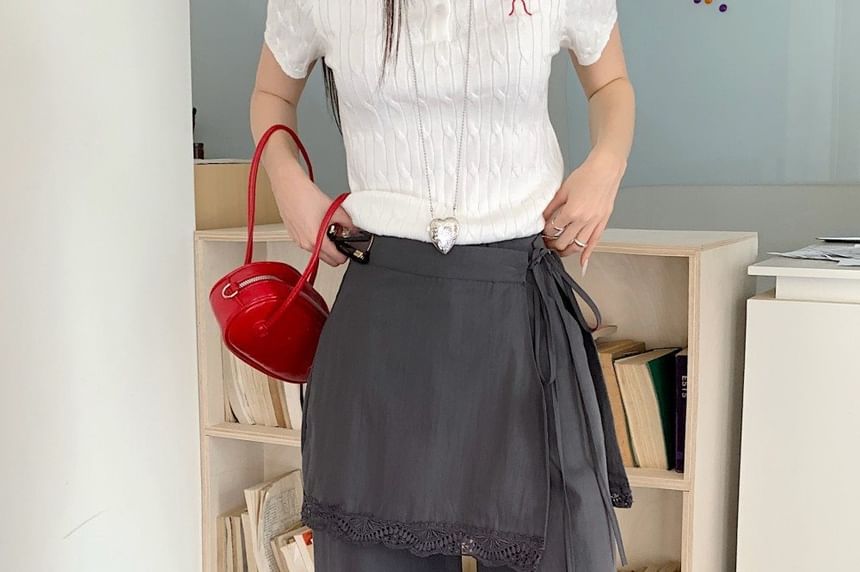 High Rise Overlay Wide Leg Cargo Pants