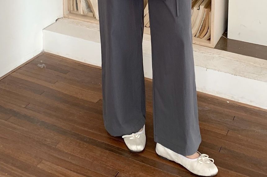 High Rise Overlay Wide Leg Cargo Pants