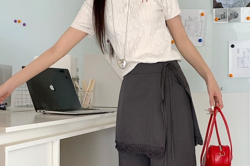 High Rise Overlay Wide Leg Cargo Pants