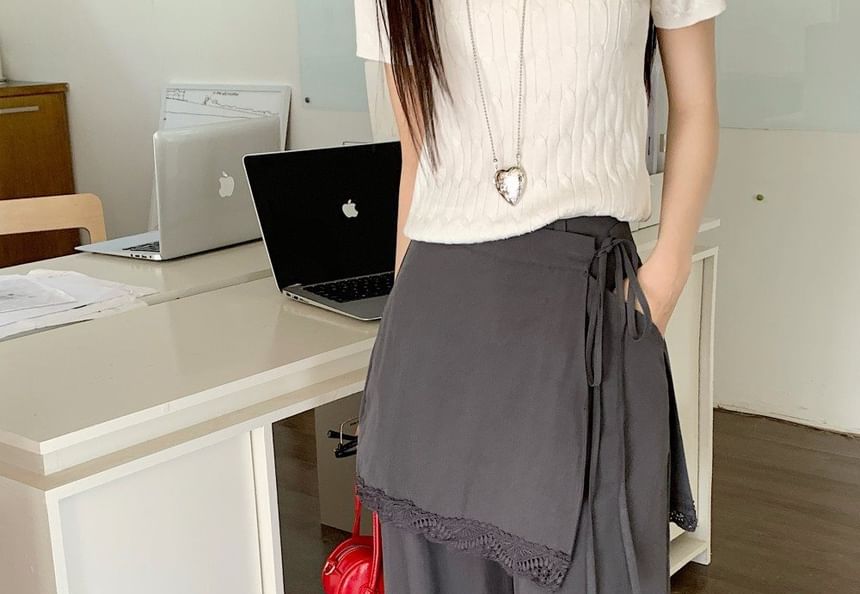 High Rise Overlay Wide Leg Cargo Pants