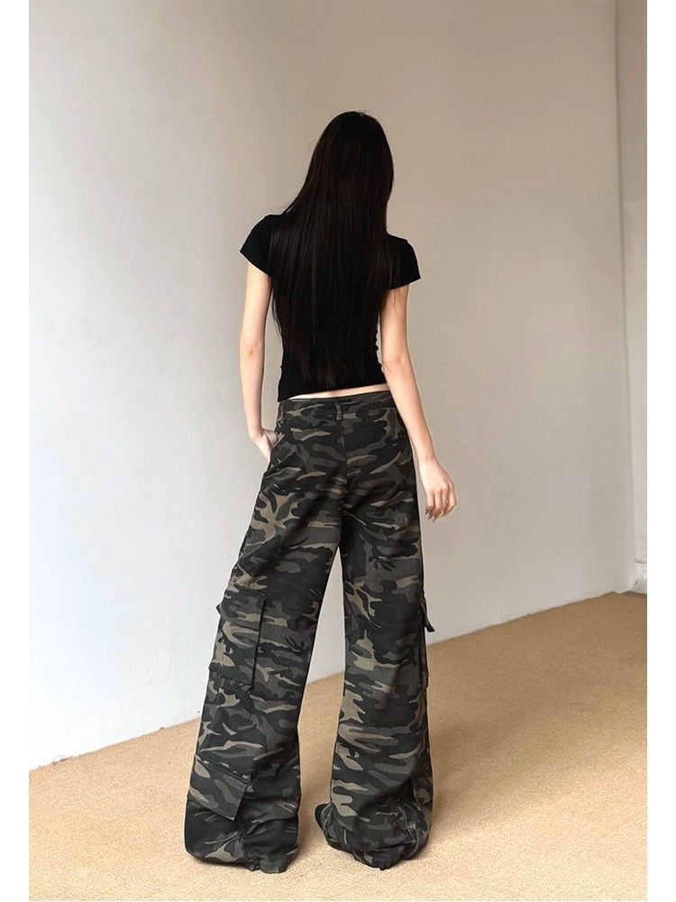 Low Waist Camouflaged Baggy Cargo Pants