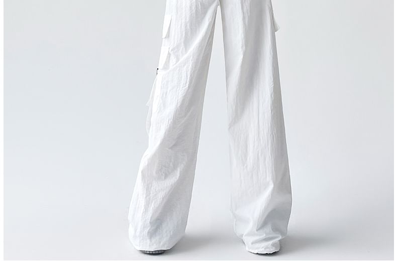 Elastic Waist Plain Baggy Cargo Pants (Various Designs)