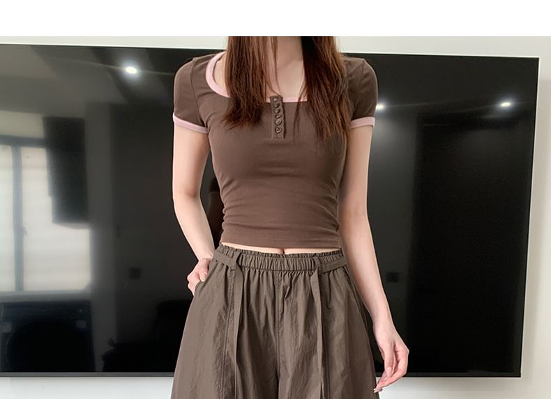 Elastic Waist Plain Baggy Cargo Pants