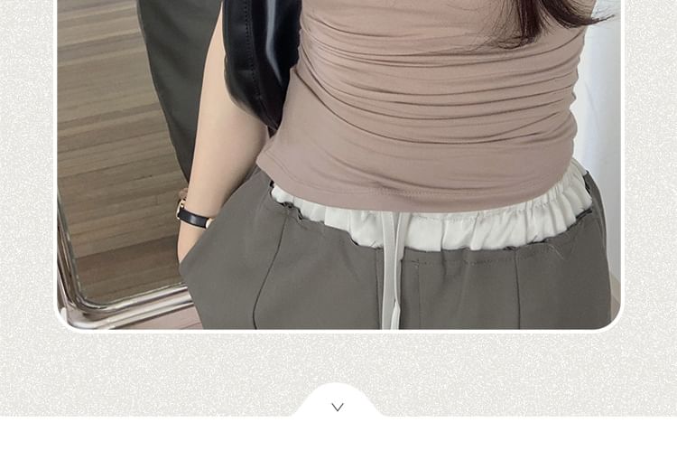 Neck Plain Mock Top Sleeveless