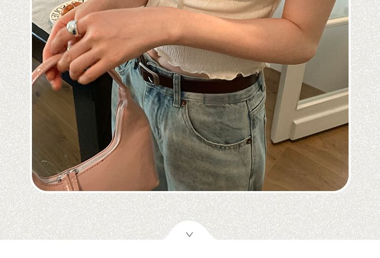 Lace Crop Short-Sleeve Top V-Neck