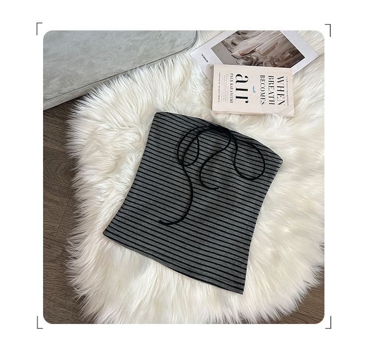 Striped Tube Top Crop