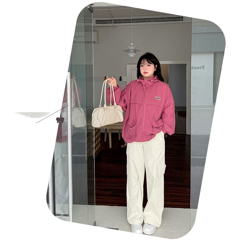 [XL-4XL] High Rise Plain Wide Leg Cargo Pants
