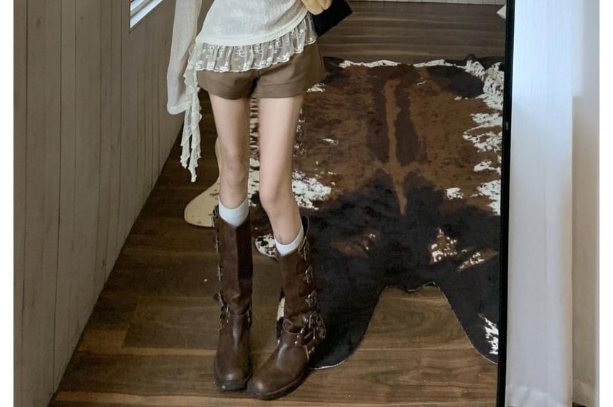 Scoop-Neck Long-Sleeved Top / Halter Top / Shorts / Set