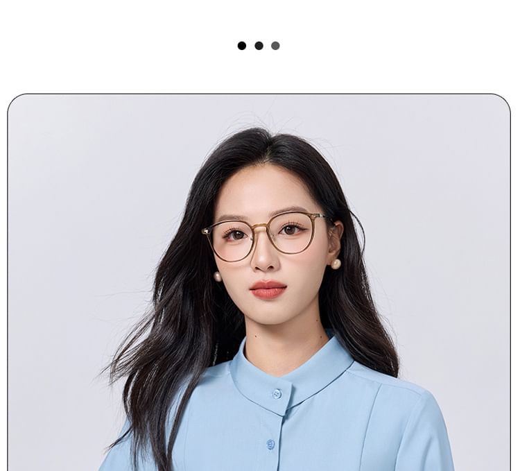 Plain Band-Collar Long-Sleeved Shirt