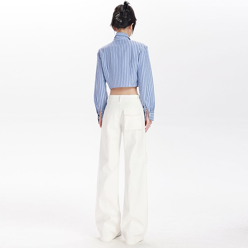 Mid Waist Plain Loose Fit Cargo Pants (Various Designs)