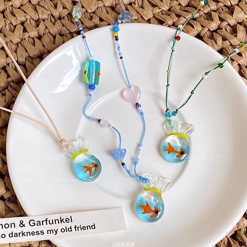 Necklace Goldfish Resin String