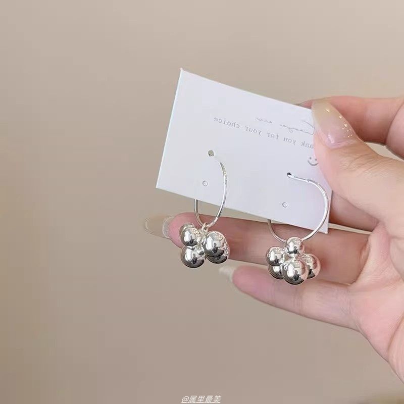 Bead Earring Alloy Polished Drop