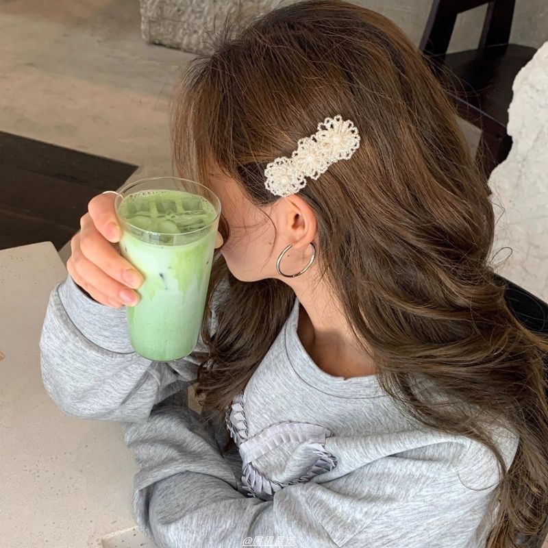 Faux Pearl Alloy Hair Crystal Clip Floral