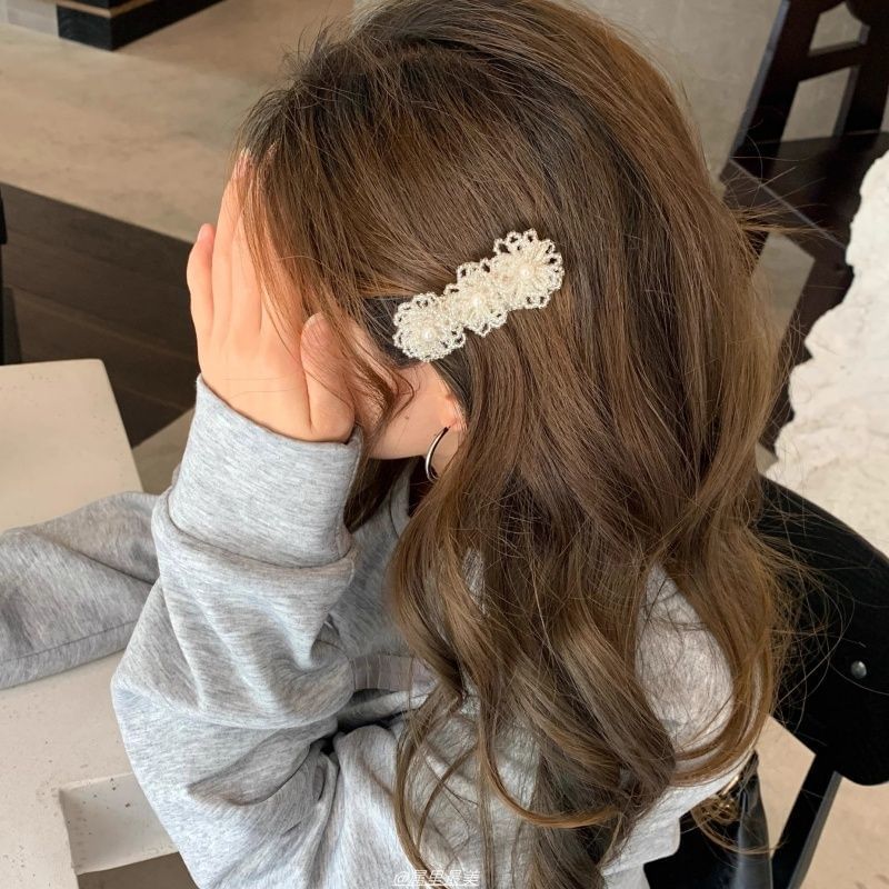 Faux Pearl Alloy Hair Crystal Clip Floral