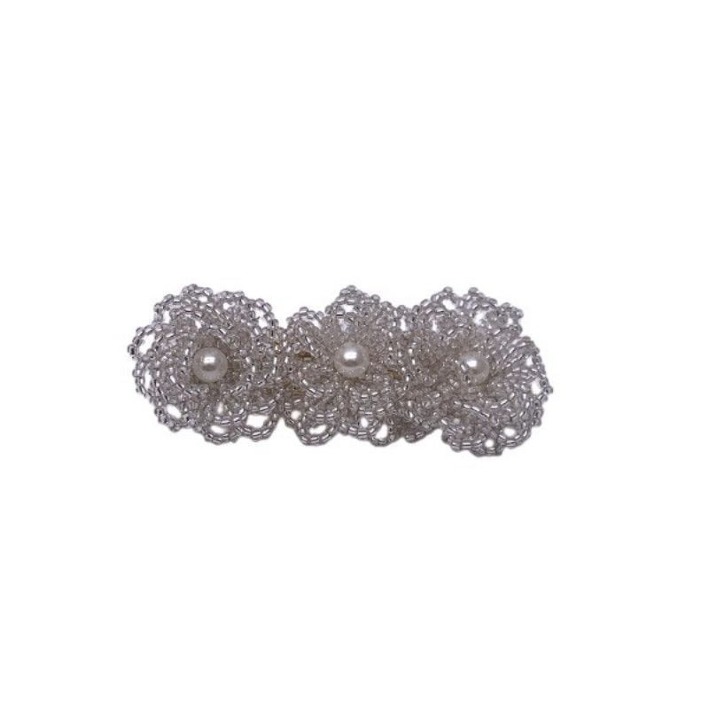 Faux Pearl Alloy Hair Crystal Clip Floral
