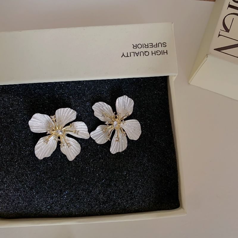 Earring Alloy Floral Statement