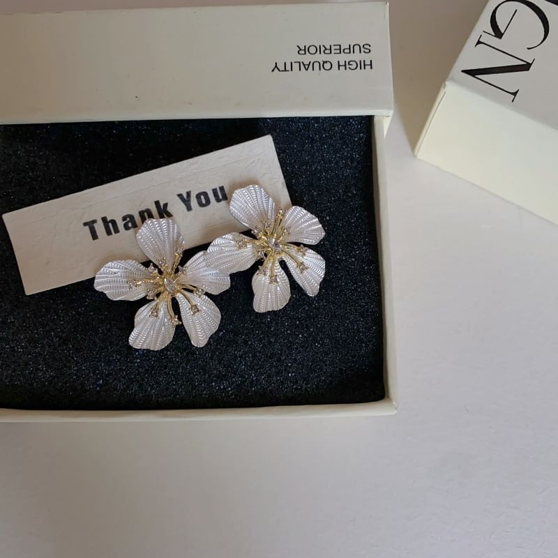 Earring Alloy Floral Statement