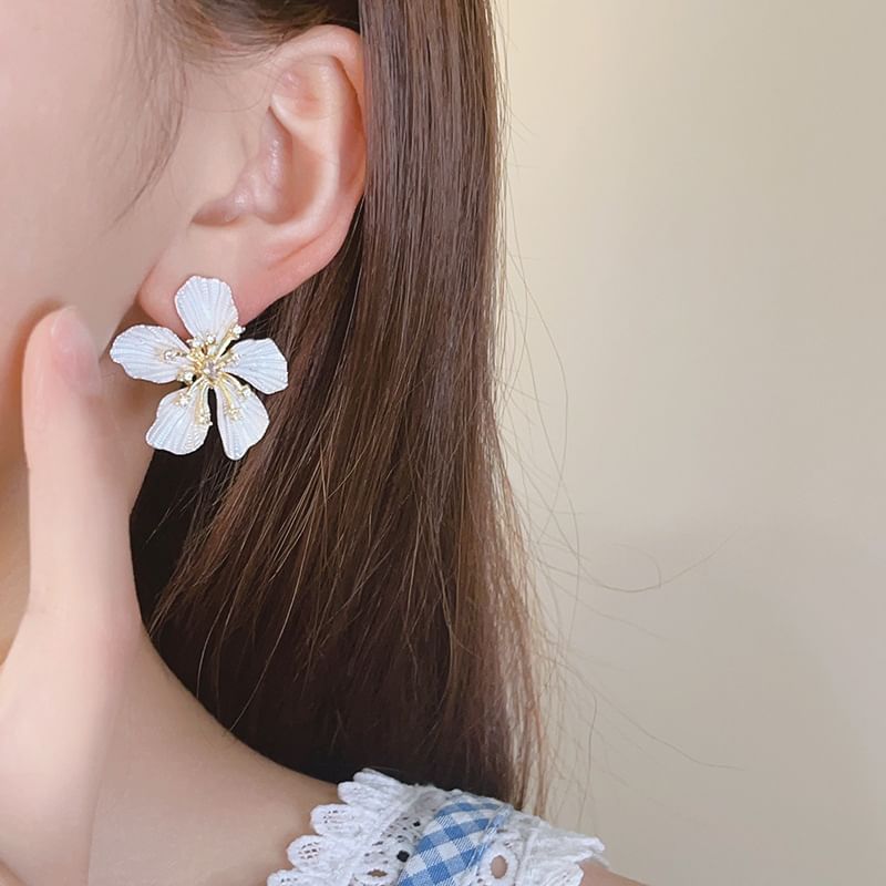 Earring Alloy Floral Statement