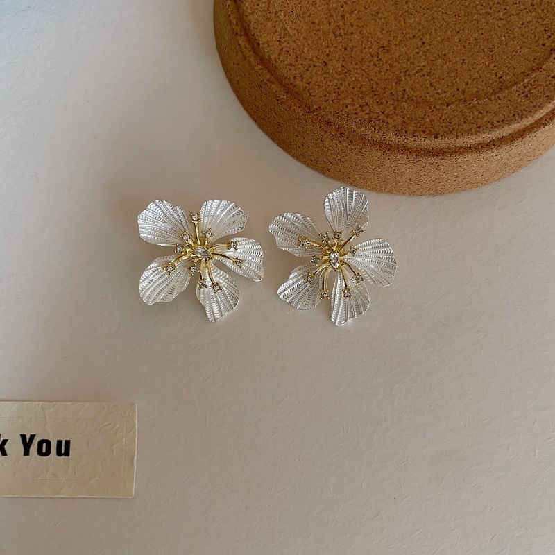 Earring Alloy Floral Statement