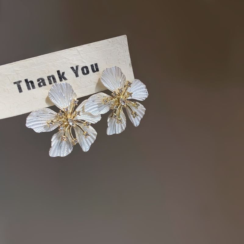 Earring Alloy Floral Statement