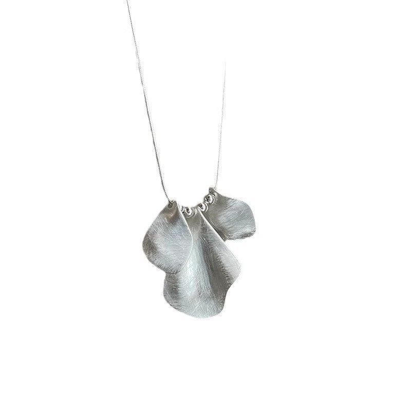 Pendant Petal Necklace Alloy Brushed