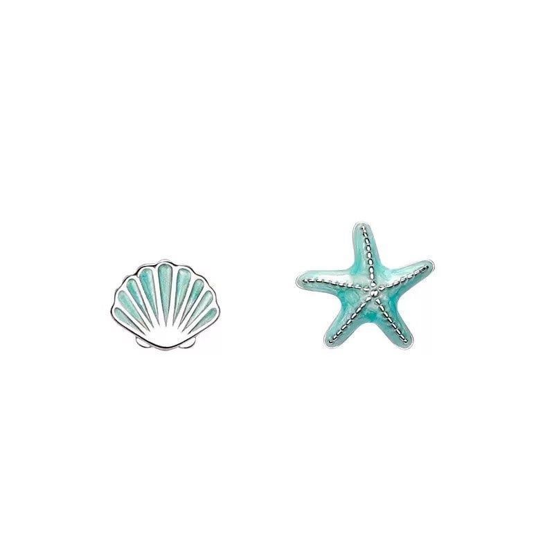 Stud Alloy Asymmetrical Earring Starfish