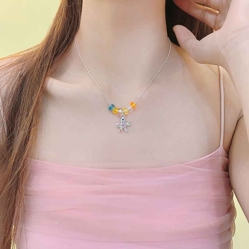 Star Choker Faux Crystal Pendant Alloy