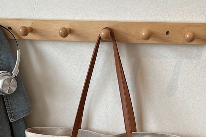 Striped Canvas Embroidered Tote Lettering Bag