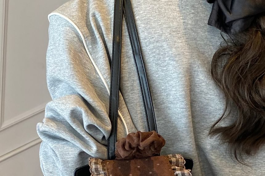 Dotted Small Backpack Ruffle Floral Panel