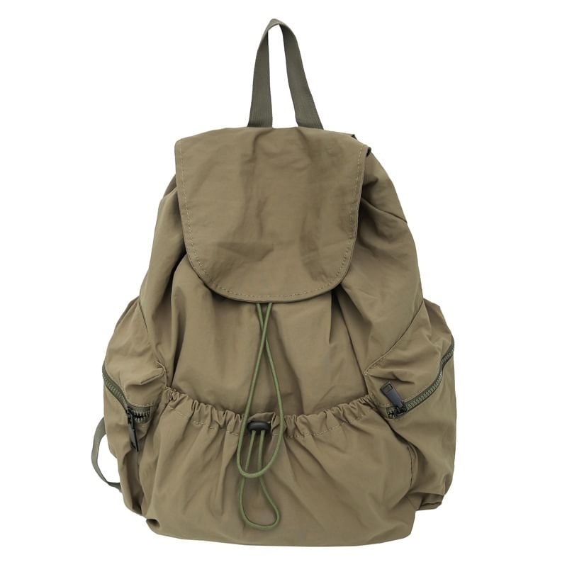 Plain Nylon Drawstring Backpack Unisex