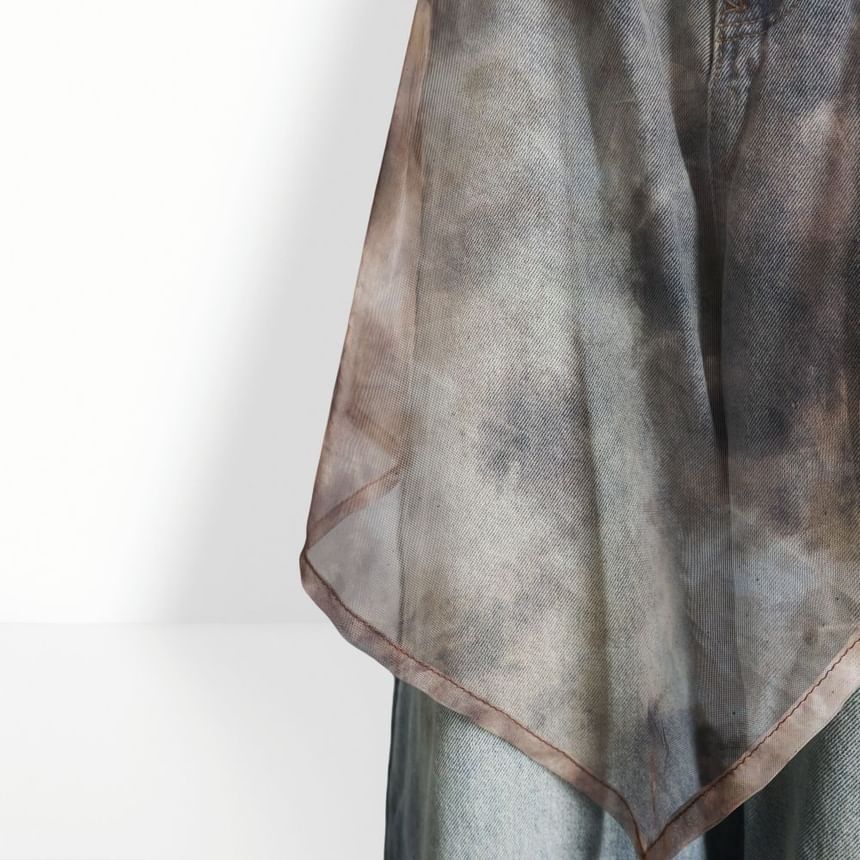Tie-Dye Sheer Overlay Skirt