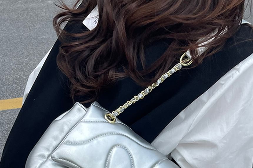Plain Crossbody Leather Faux Flap Quilted Bag