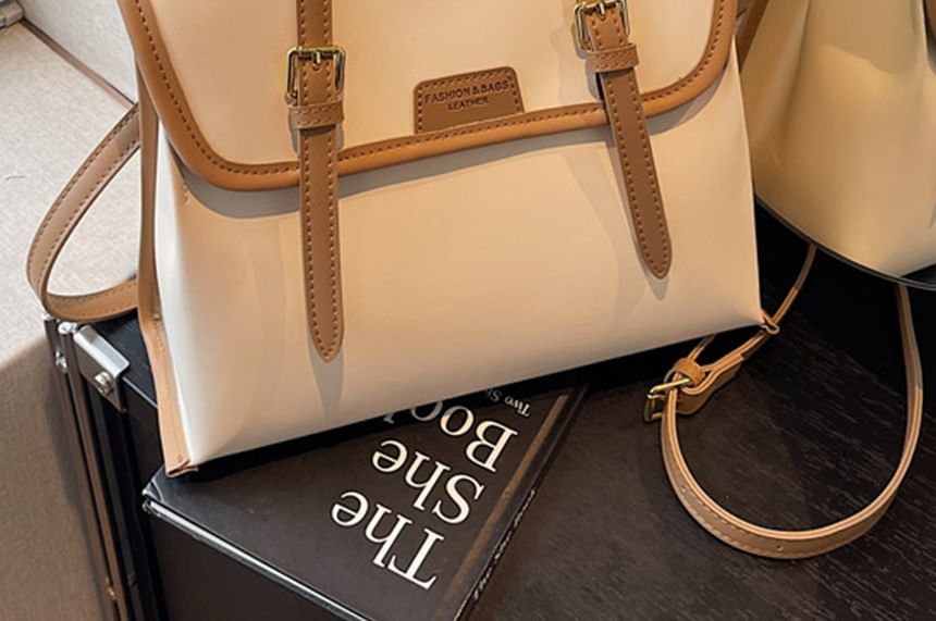 Backpack Faux Flap Leather