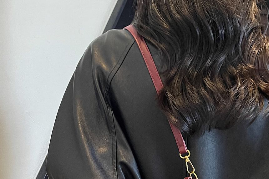 Faux With Suede Plain Crossbody Pouch Fringe Bag