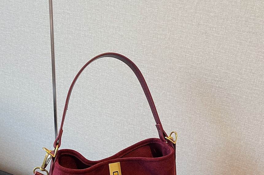 Faux With Suede Plain Crossbody Pouch Fringe Bag