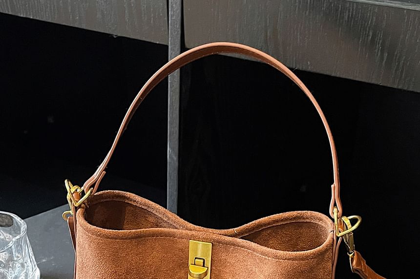 Faux With Suede Plain Crossbody Pouch Fringe Bag