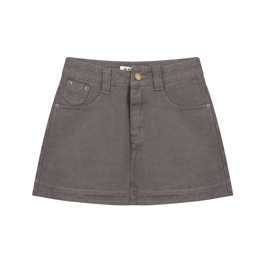 Denim Mini A-Line Skirt - High Rise