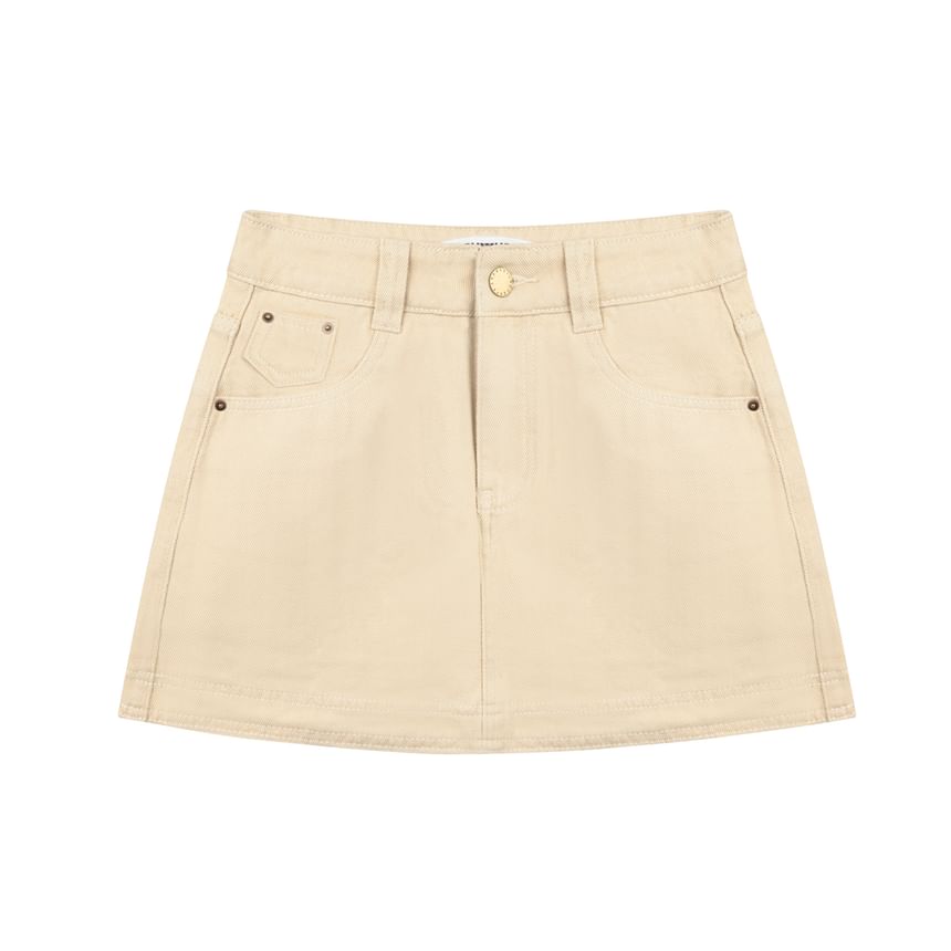 Denim Mini A-Line Skirt - High Rise