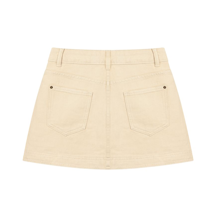 Denim Mini A-Line Skirt - High Rise