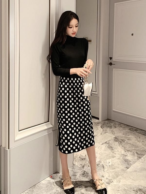 Plaid Midi Skirt - High Rise