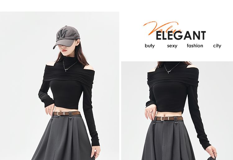 Plain Maxi A-Line Skirt - Mid Rise